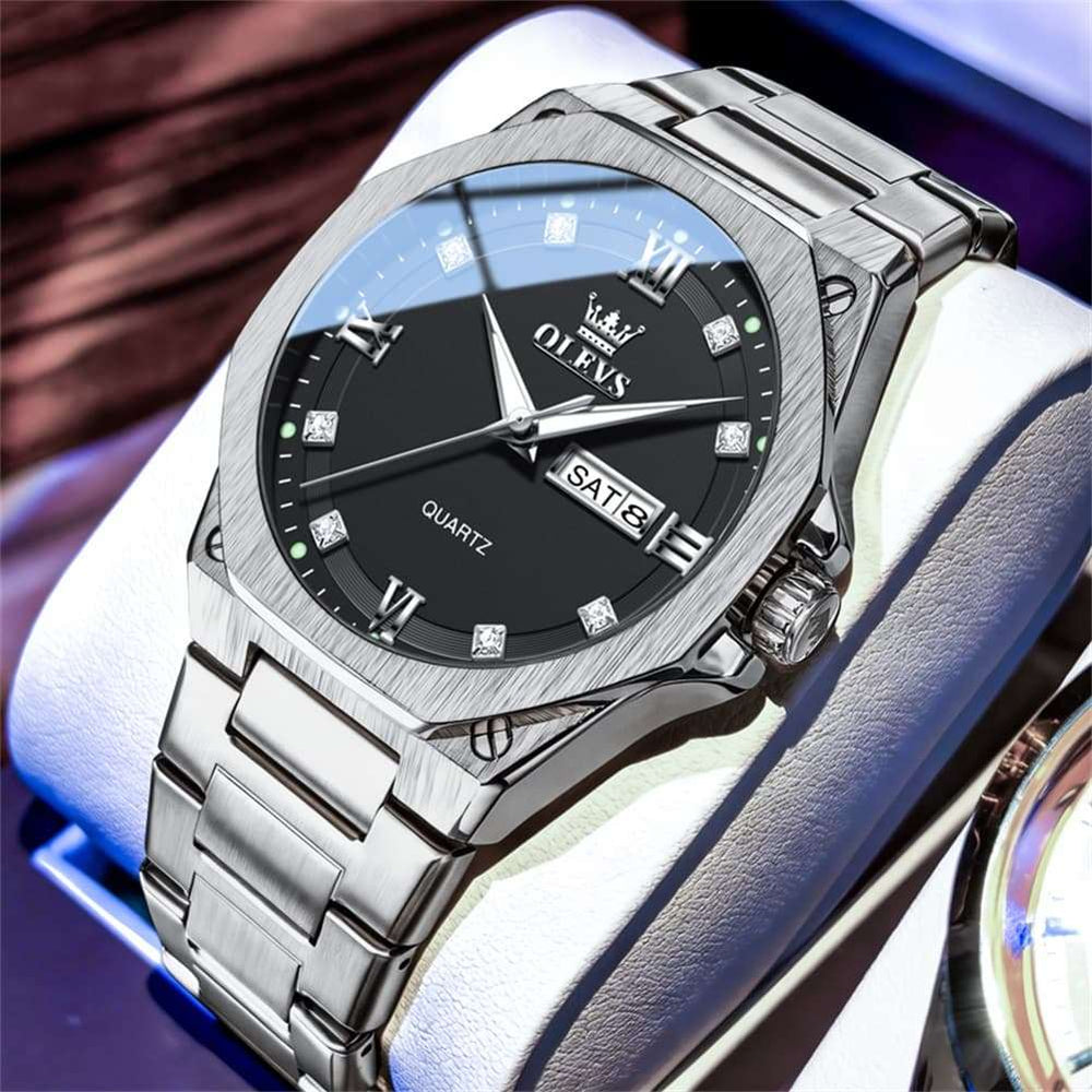 OLEVS 3736 Polygonal Diamond Quartz Watch for Men