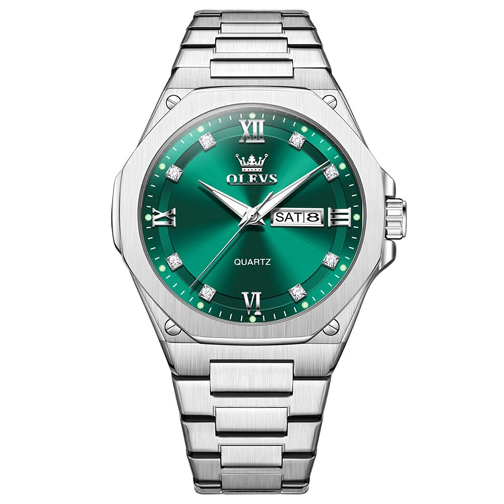 OLEVS 3736 Polygonal Diamond Quartz Watch for Men - Gold Watch | Olevs Watch Store