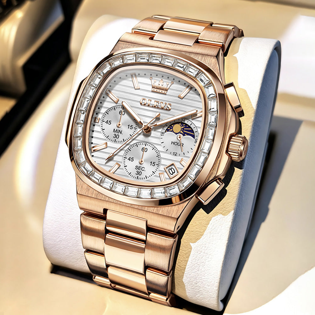 OLEVS 3739 cushion case quartz chronograph watch view 27