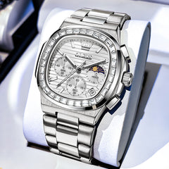 OLEVS 3739 cushion case quartz chronograph watch view 29