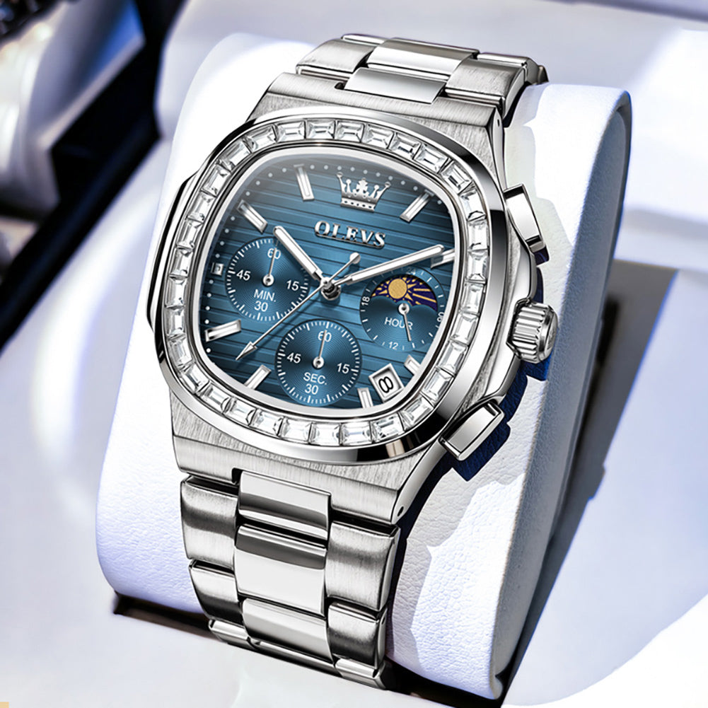 OLEVS 3739 cushion case quartz chronograph watch view 30