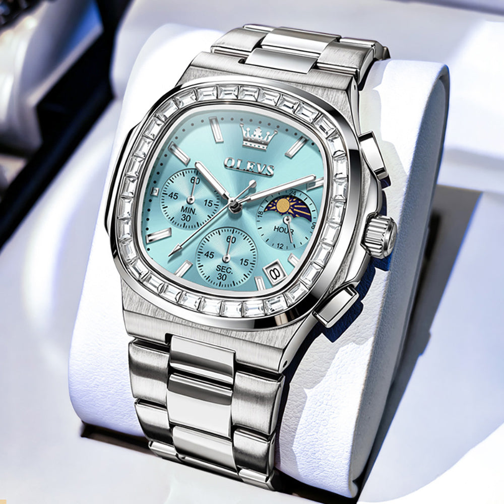 OLEVS 3739 cushion case quartz chronograph watch view 32