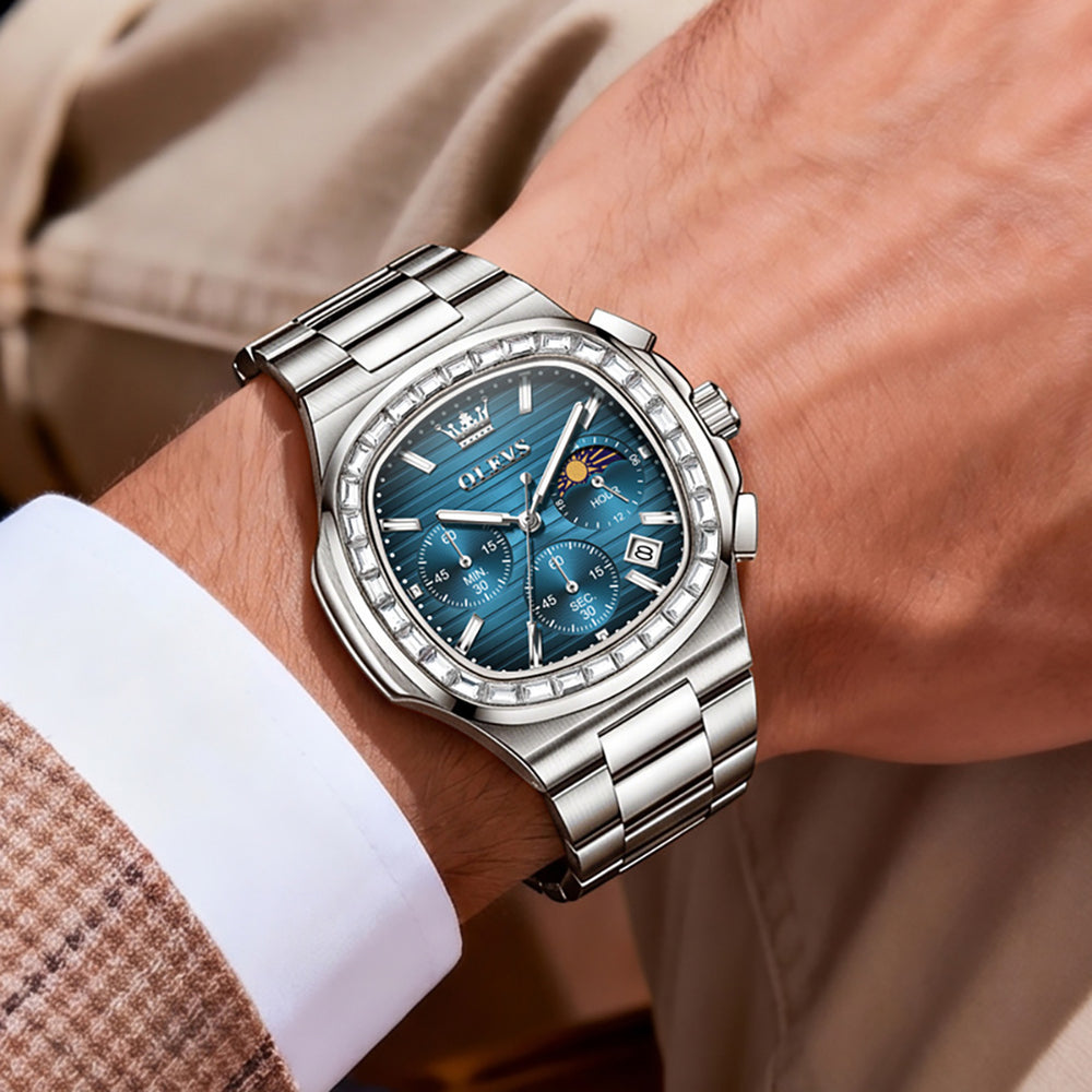 OLEVS 3739 cushion case quartz chronograph watch view 64