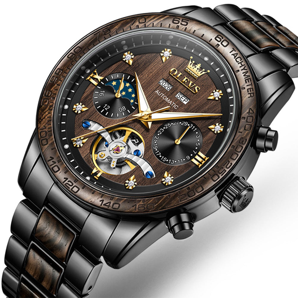 OLEVS 3751 African Blackwood dial close up