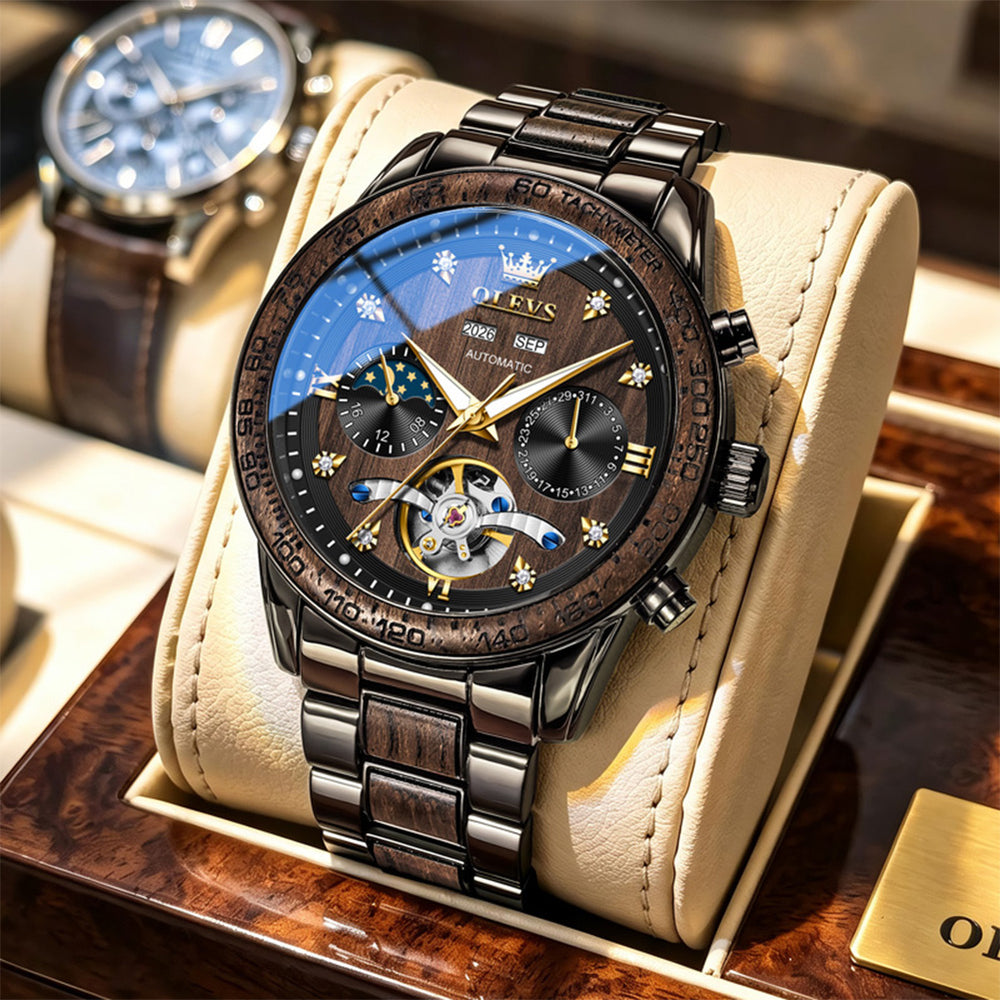 OLEVS 3751 African Blackwood watch presentation