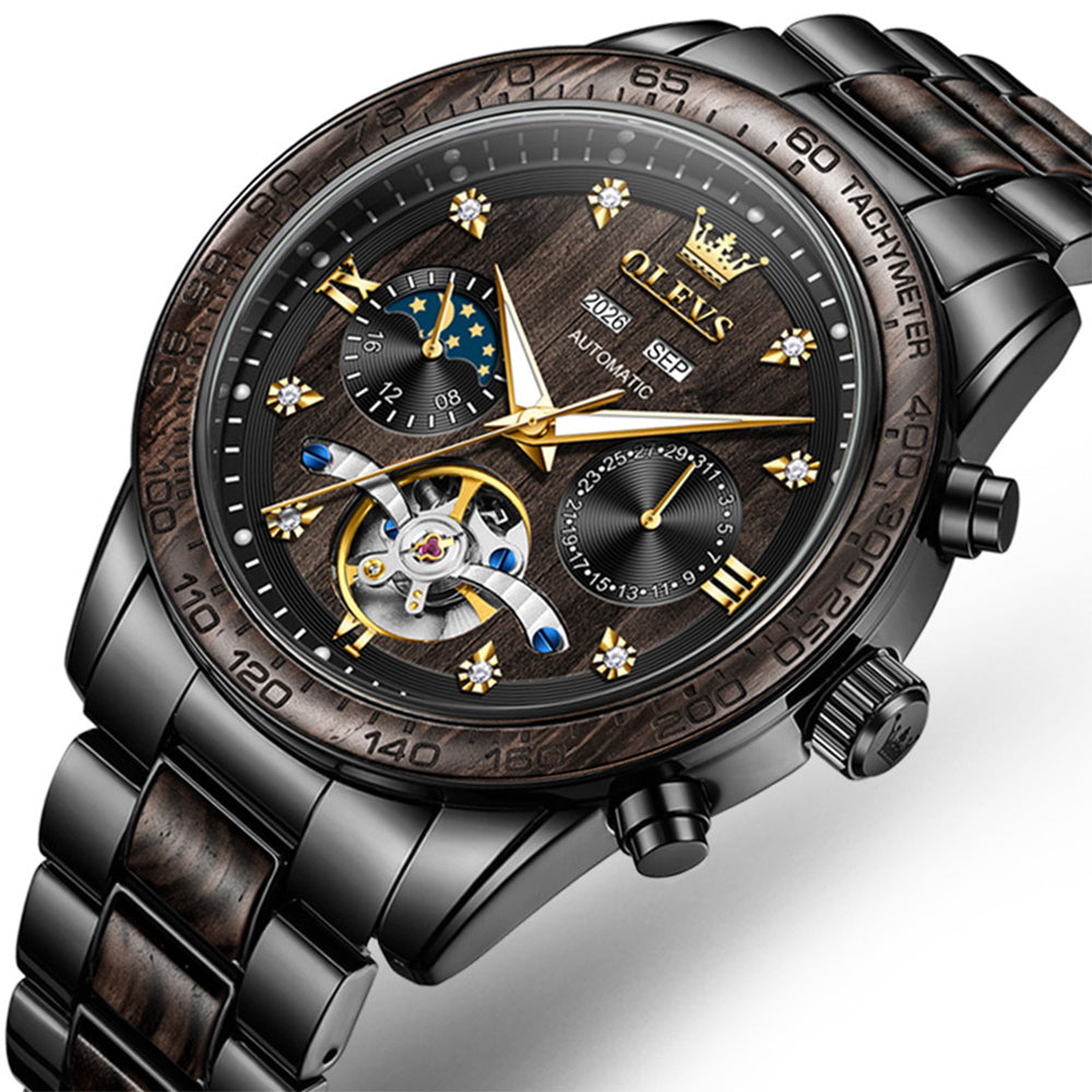 OLEVS 3751 Ebony dial close up