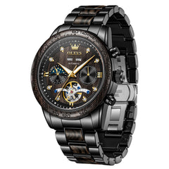 OLEVS 3751 Ebony automatic mechanical watch front view