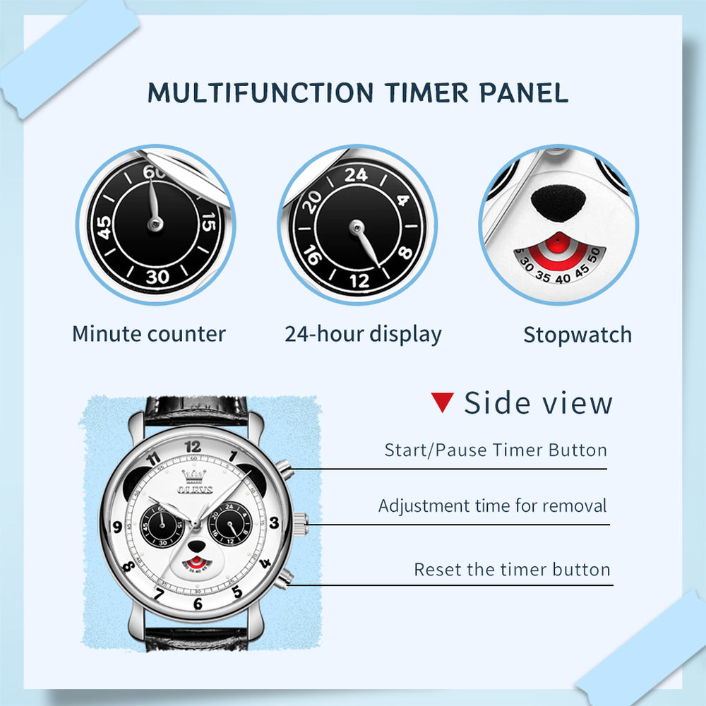OLEVS 3753 panda dial chronograph gift watch