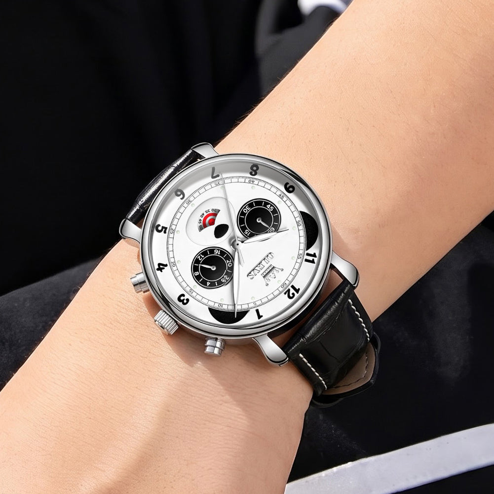 OLEVS 3753 white dial watch worn on wrist