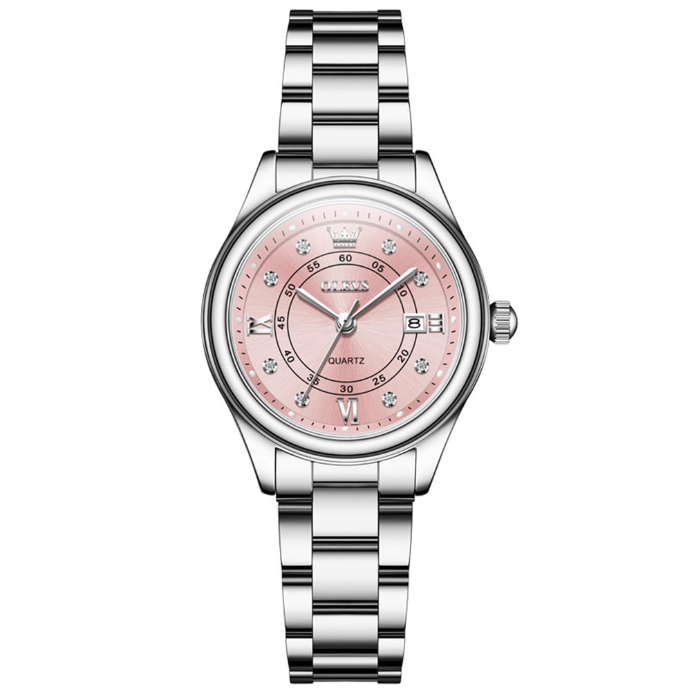 OLEVS 5683 Silver Pink front view