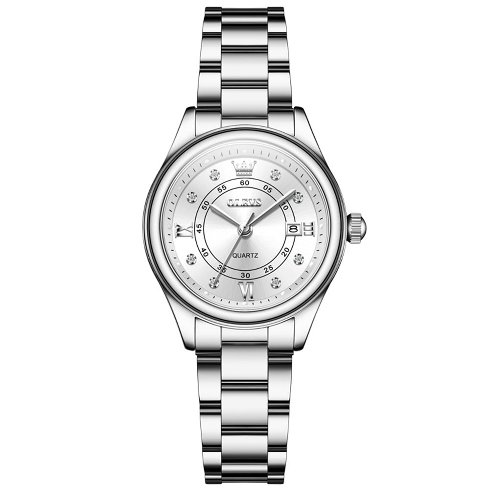 OLEVS 5683 Silver White front view