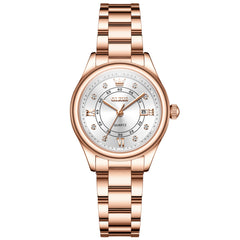 OLEVS 5683 Rose Gold White front view