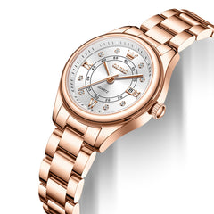 OLEVS 5683 Rose Gold White dial close-up