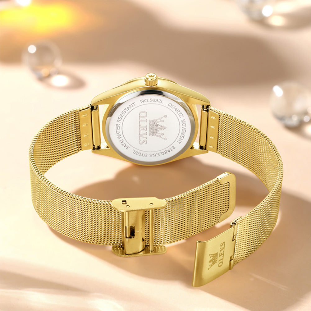 OLEVS 5692 Mesh bracelet clasp and case back