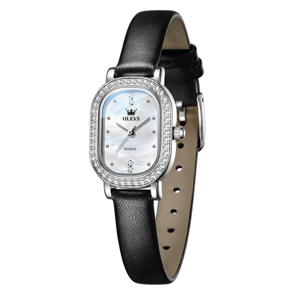OLEVS 5697 Leather Silver White front