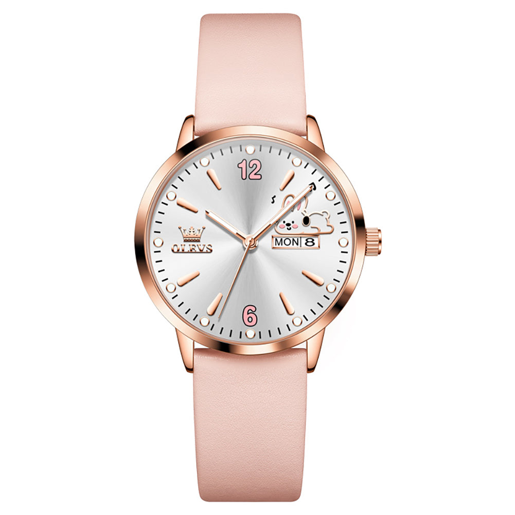 OLEVS 5700 bunny day date quartz watch view 542 (3)