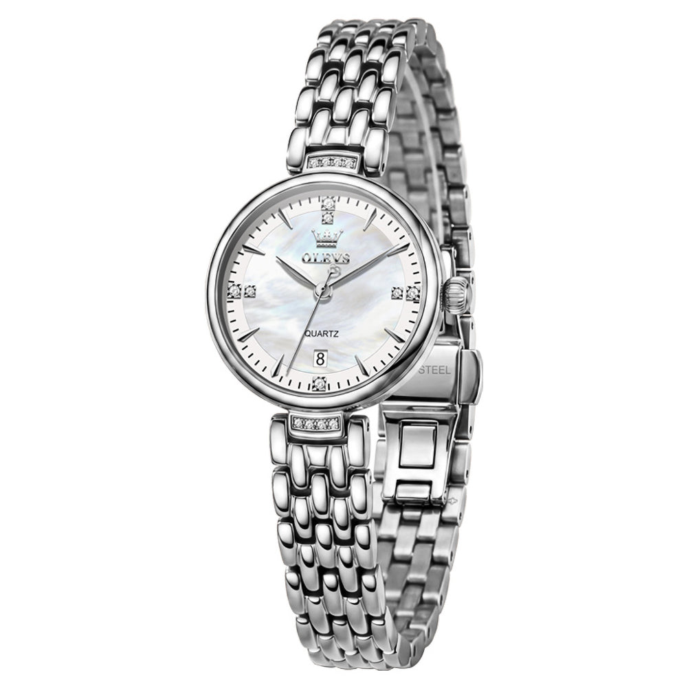 OLEVS 5710 Silver White front view