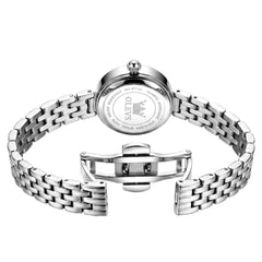 OLEVS 5710 silver case back and butterfly clasp