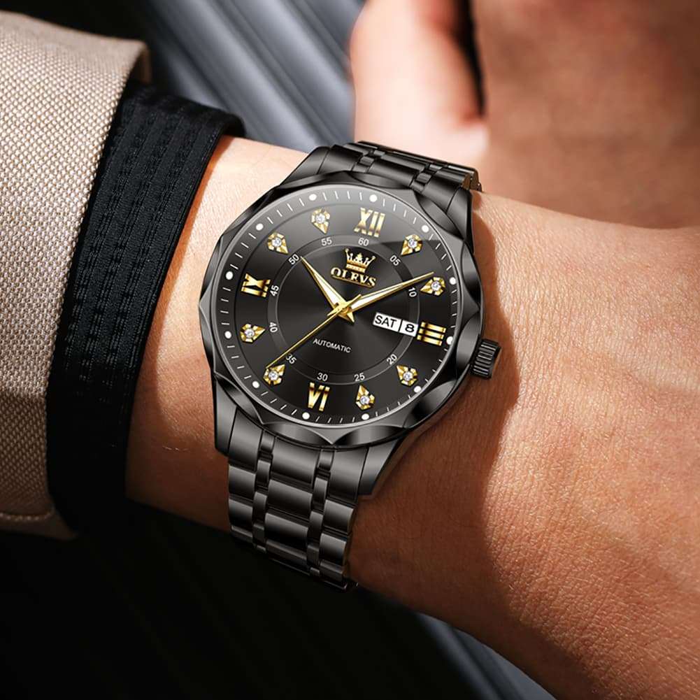 OLEVS 6727 Automatic Mechanical Diamond Watch For Men