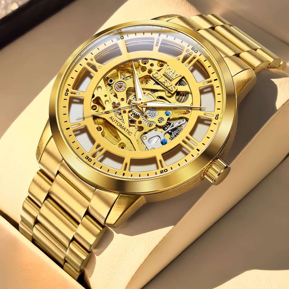OLEVS 6728 Automatic Skeleton Mechanical Watch For Men