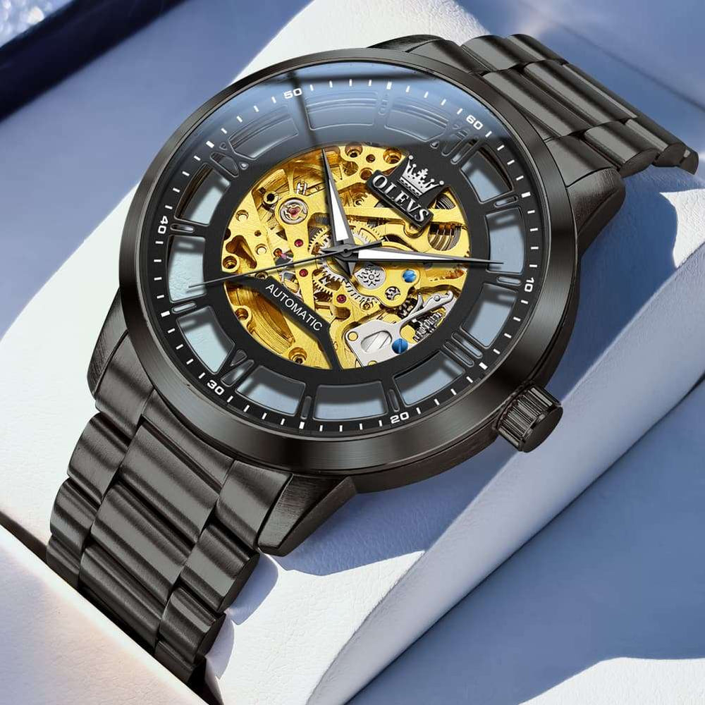 OLEVS 6728 Automatic Skeleton Mechanical Watch For Men