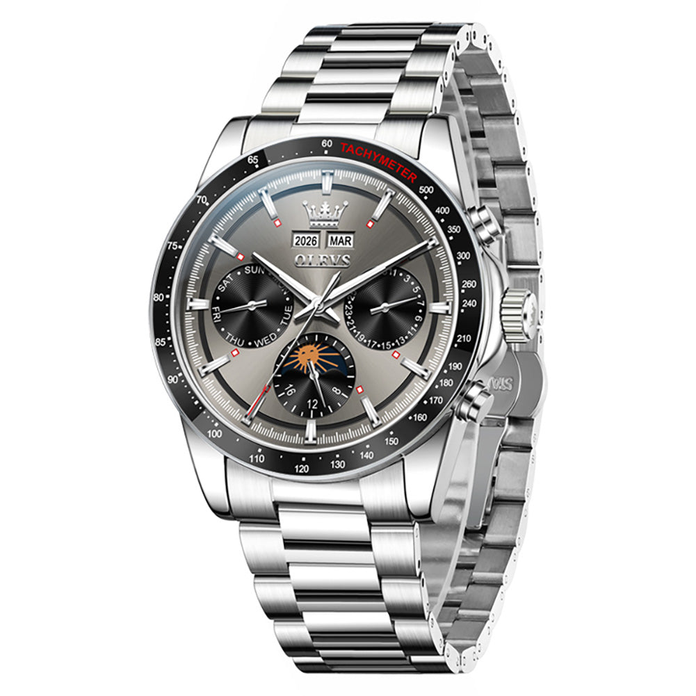 OLEVS 6756 Silver Gray front view