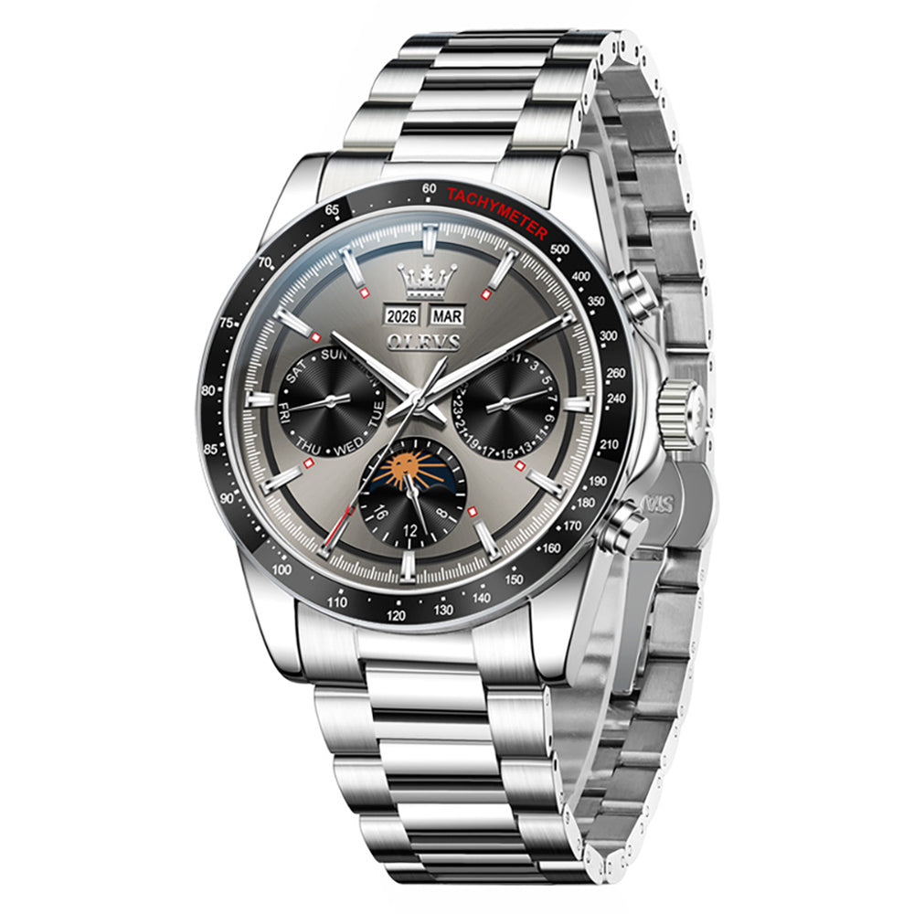 OLEVS 6756 Silver Gray front view