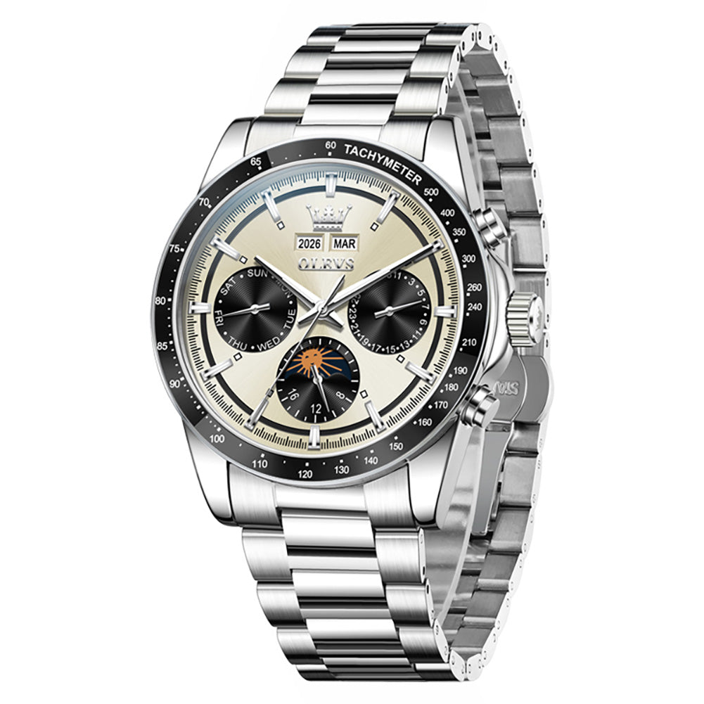 OLEVS 6756 Silver Champagne front view