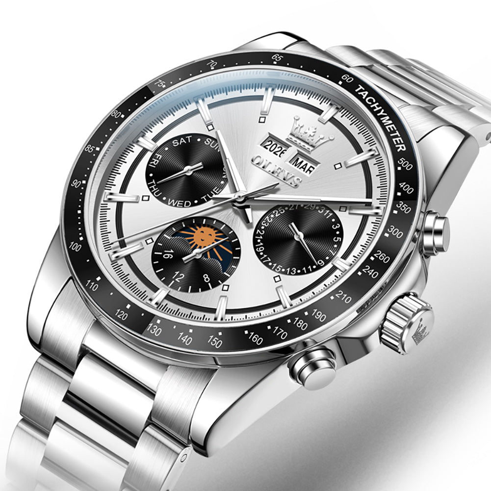 OLEVS 6756 calendar dial close-up