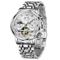 OLEVS 6763 silver white automatic mechanical watch