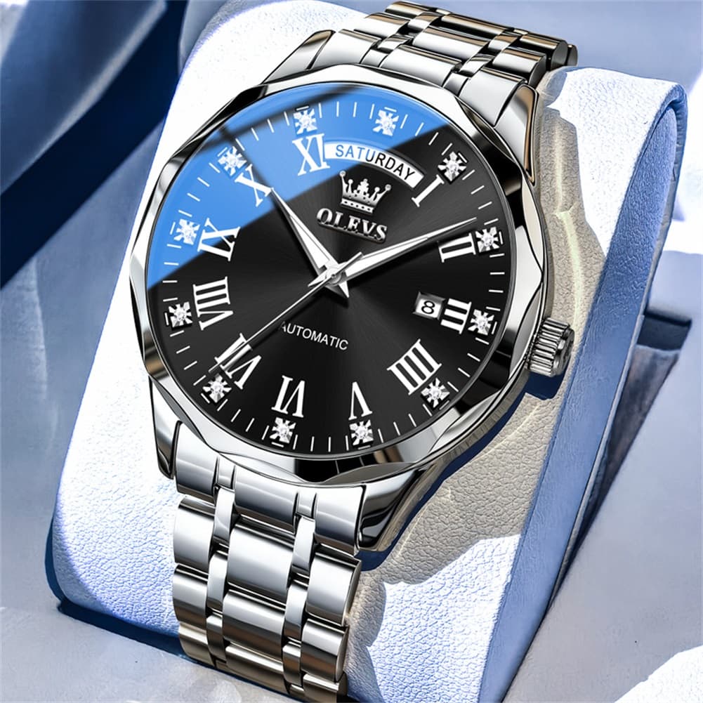 OLEVS 6780 Roman Numerals Day Date Mechanical Watch for Men - All Gold Watch | Olevs Watch Store