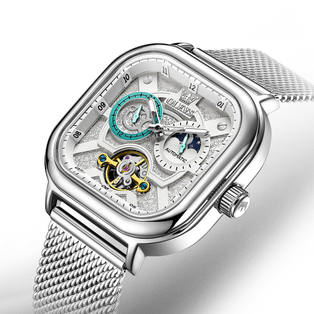 OLEVS 6782 Silver White front view