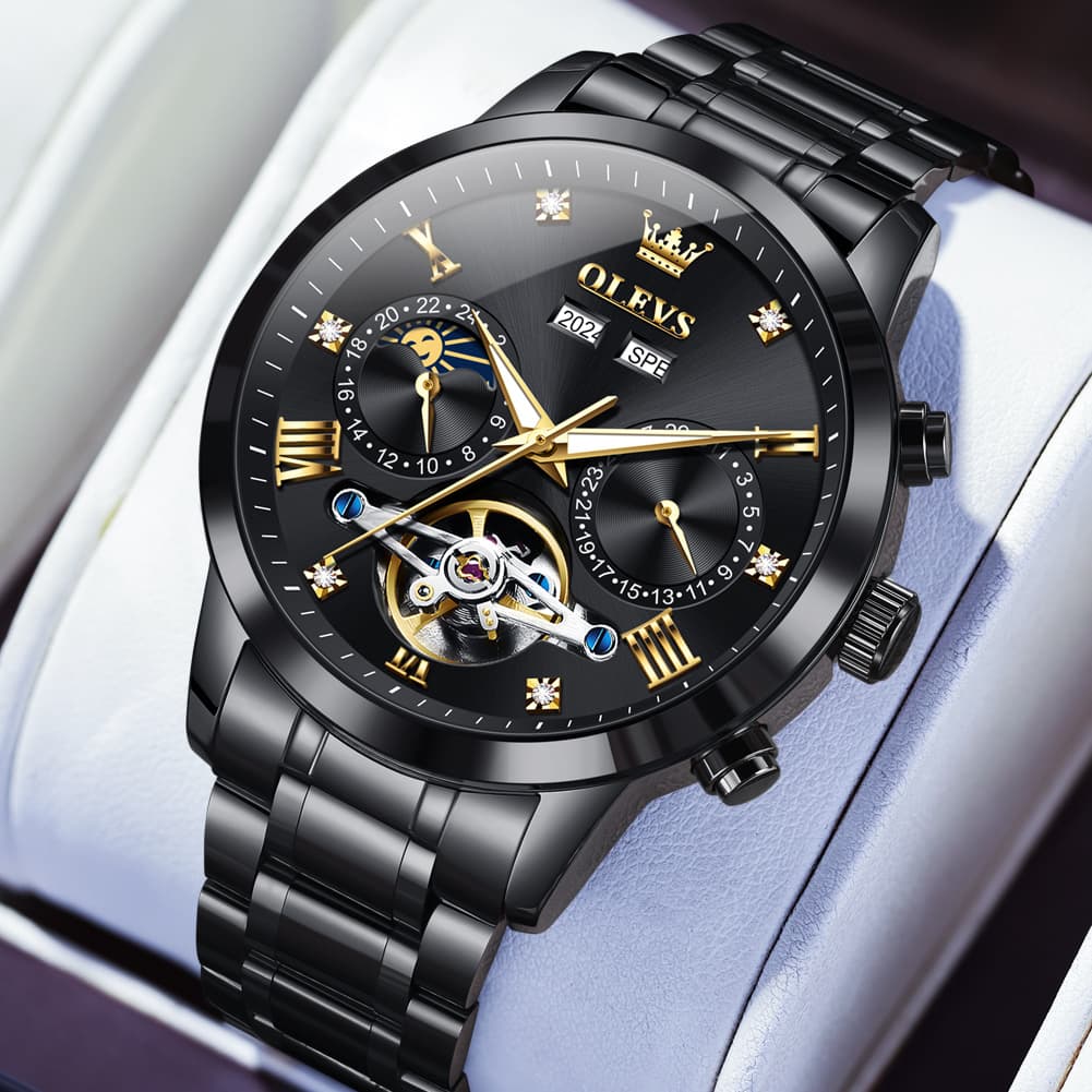 OLEVS 7029 Open Heart Automatic Mechanical Watch For Men - Silver White Watch | Olevs Watch Store