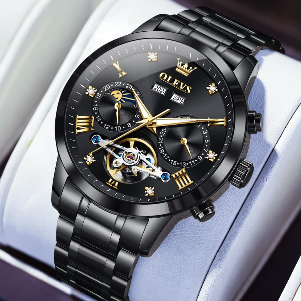 OLEVS 7029 Open Heart Automatic Mechanical Watch For Men - Silver White Watch | Olevs Watch Store