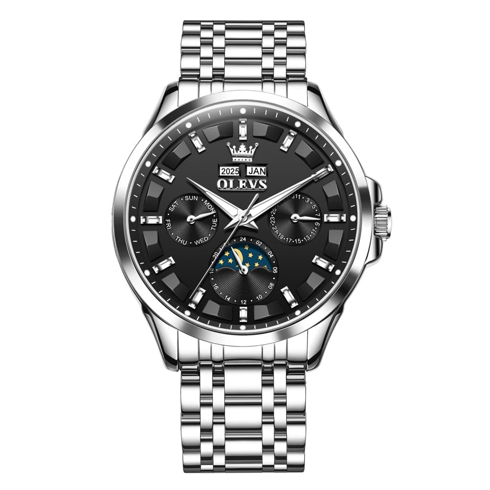 OLEVS 7070 Heavyweight Moon Phase Automatic Watch For Men - All Gold Watch | Olevs Watch Store