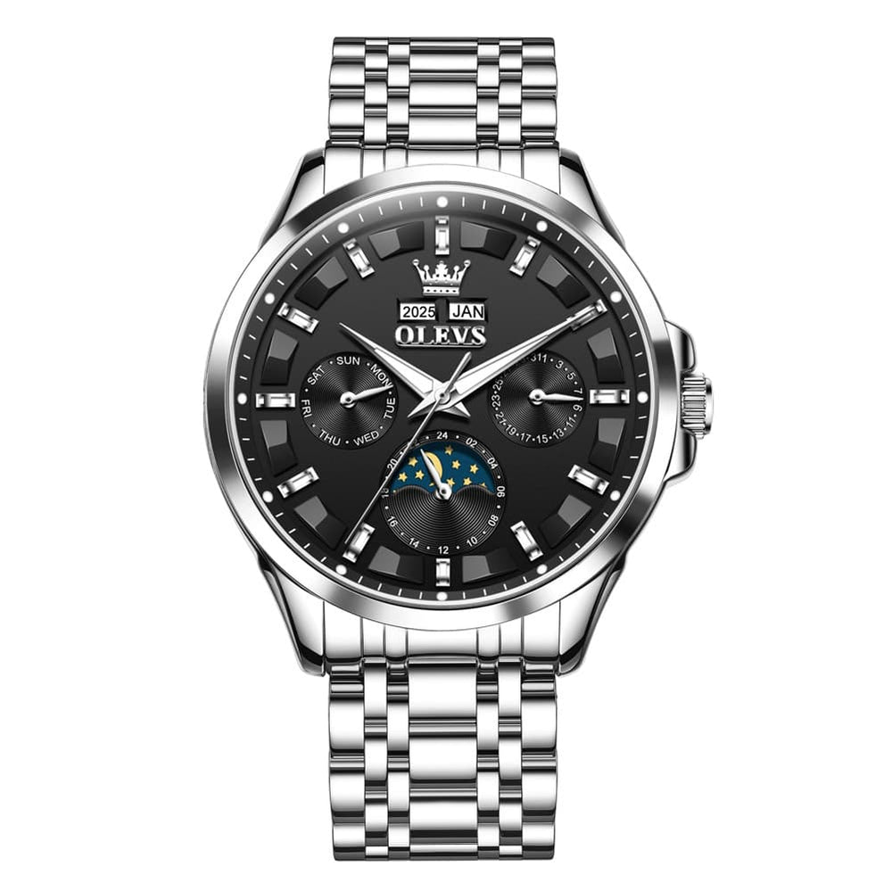 OLEVS 7070 Heavyweight Moon Phase Automatic Watch For Men - All Gold Watch | Olevs Watch Store