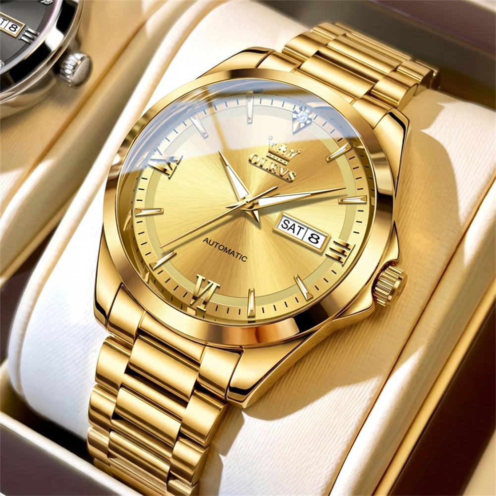 OLEVS 7099 all gold automatic day date watch for men