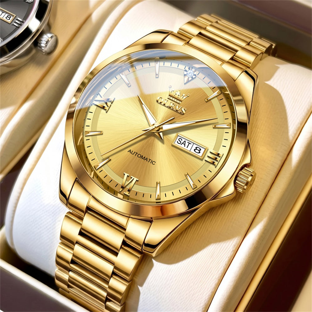 OLEVS 7099 all gold automatic day date watch for men