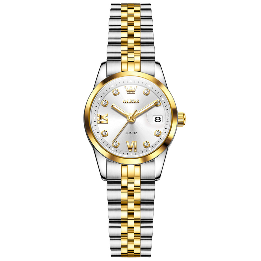 OLEVS 7133 Silver Gold White front view