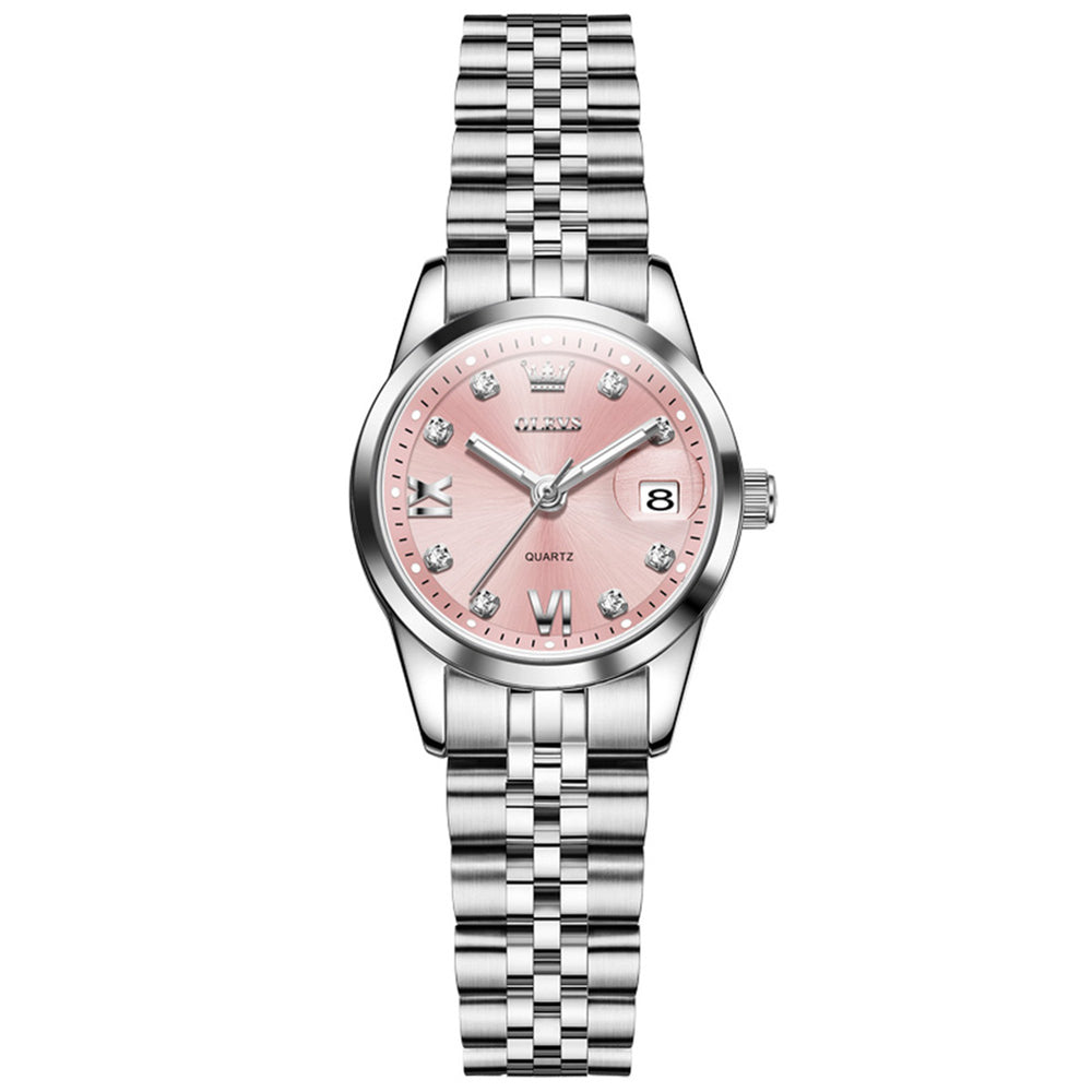OLEVS 7133 Silver Pink front view