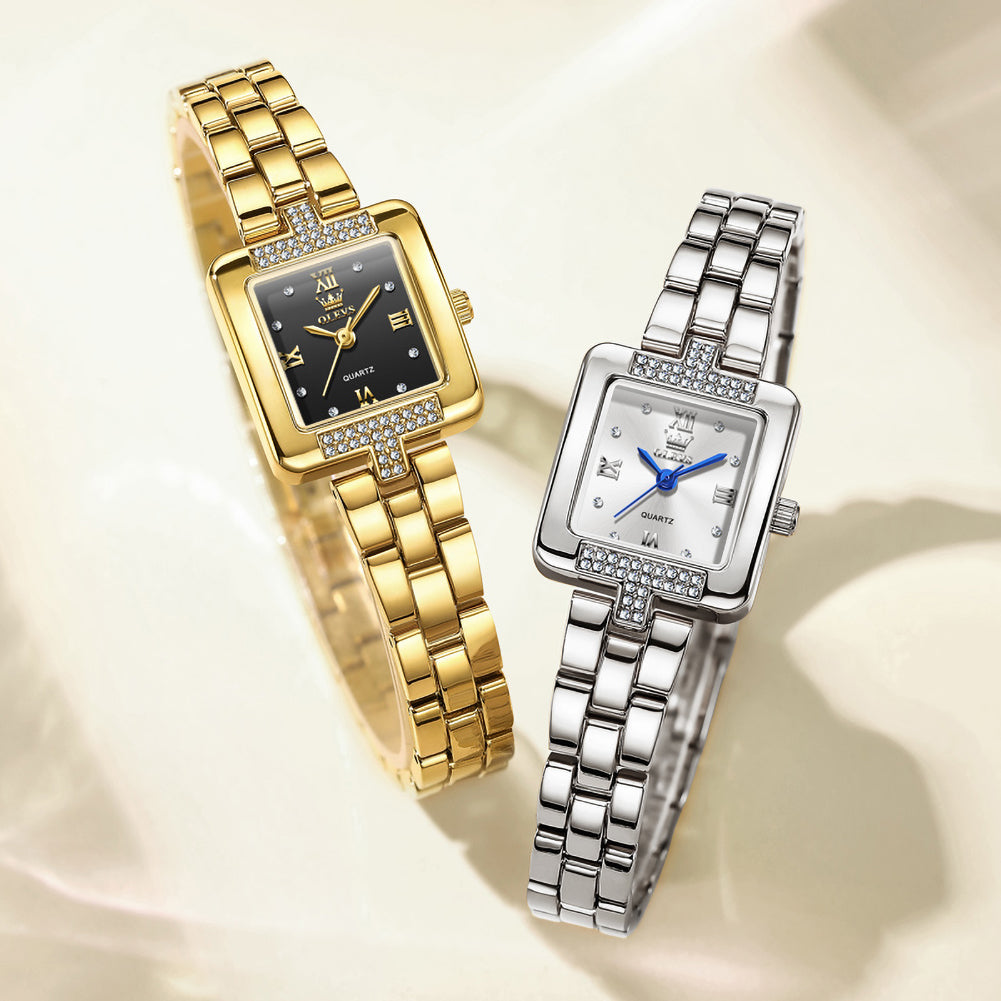 OLEVS 7141 women's square watch styled for an elegant occasion