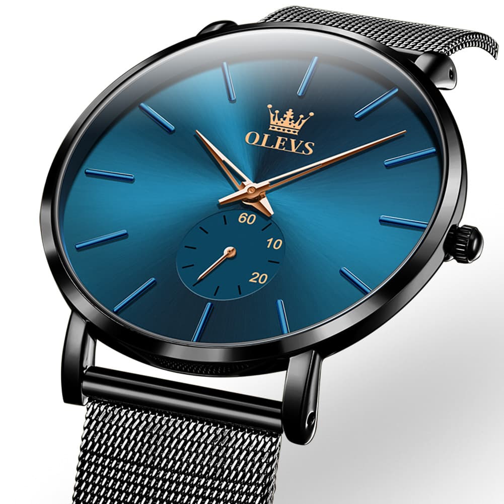 OLEVS 9954 Ultra Thin Milanese Mesh Quartz Watch for Men - All Gold Mesh Watch | Olevs Watch Store