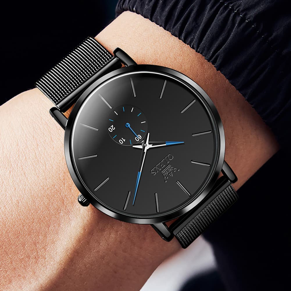 OLEVS 9954 Ultra Thin Milanese Mesh Quartz Watch for Men - All Gold Mesh Watch | Olevs Watch Store
