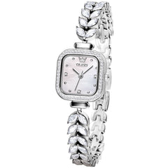 OLEVS 9987 Mermaid Crystal Bracelet Square Watch for Women - Silver White Watch | Olevs Watch Store