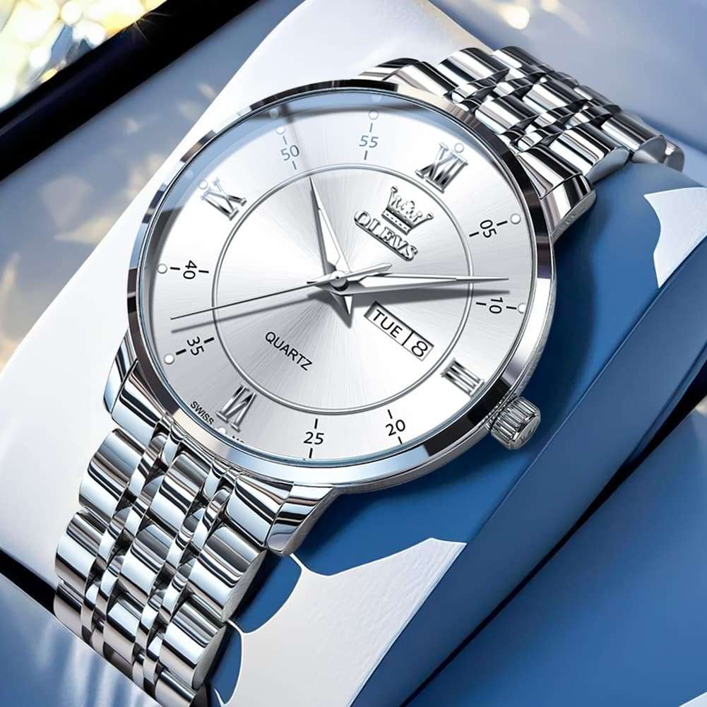 OLEVS Classic Roman Quartz Luminous Dress Watch for Men 3680